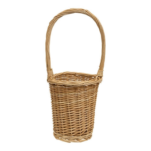 Natural Willow Flower Basket w/Handle