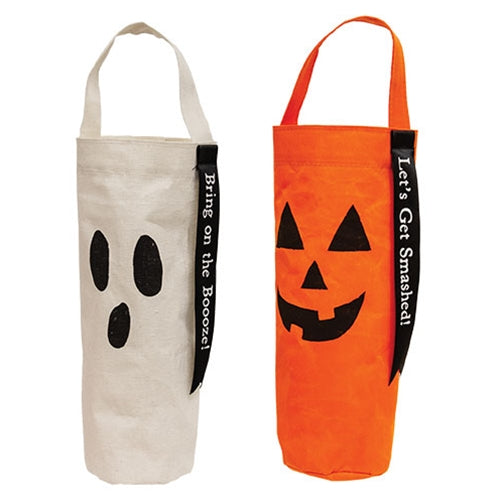 Halloween Friends Canvas Wine Bag 2 Asstd.