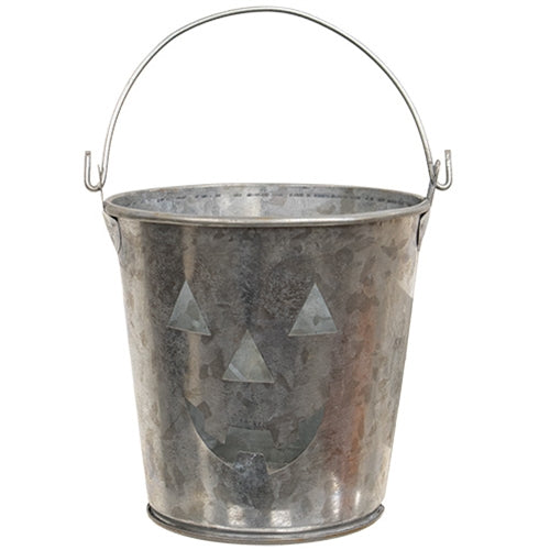 Galvanized Jack O Lantern Luminary Bucket