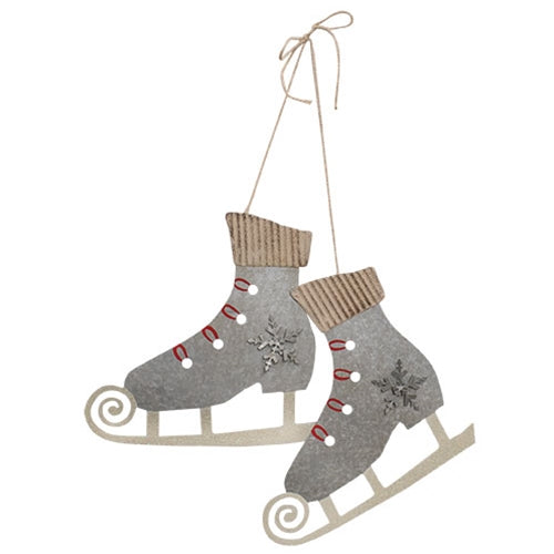 *Galvanized Skate Ornament