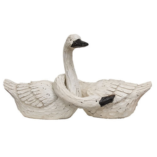 2/Set Large Nesting Resin Swans