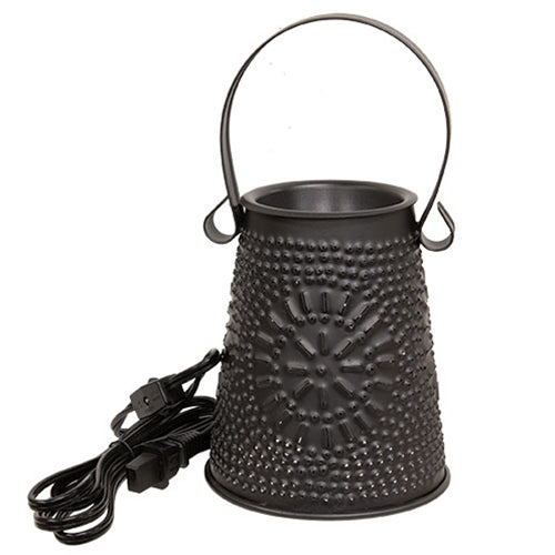 Smoky Black Punched Tin Wax Melter w/40W Bulb