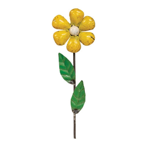 Vintage Metal Yellow Daisy Planter Stake