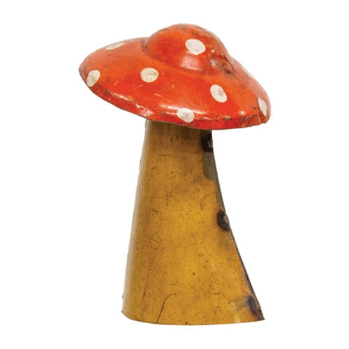 Vintage Metal Red Top Mushroom - 5"H