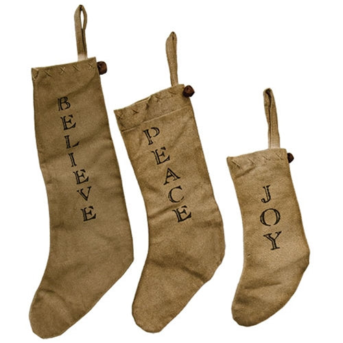 3/Set Peace Love Joy Stockings