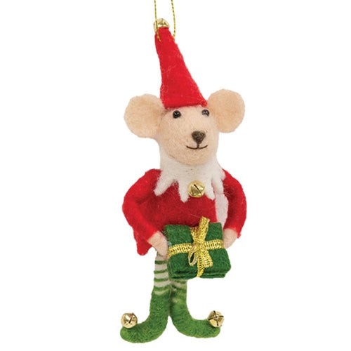 Elf Mouse Felted Ornament