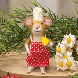 Chef Mouse with Cheese Felted Ornament