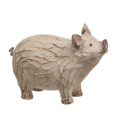 Antiqued Resin Carved Look Resin Pig