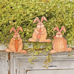 3/Set - Whimsy Wabbit w/Carrot Ornaments