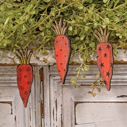 3/Set - Whimsy Wooden Carrot Ornaments