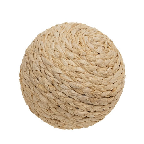 Natural Woven Seagrass Decorative Ball - 4"