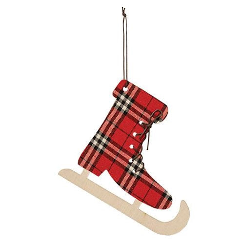 *Red/Wht Plaid Skate Ornament