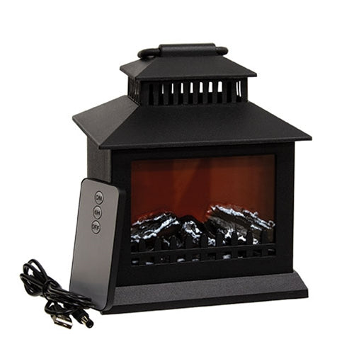 LED Tabletop Fireplace Lantern - 6" x 7"