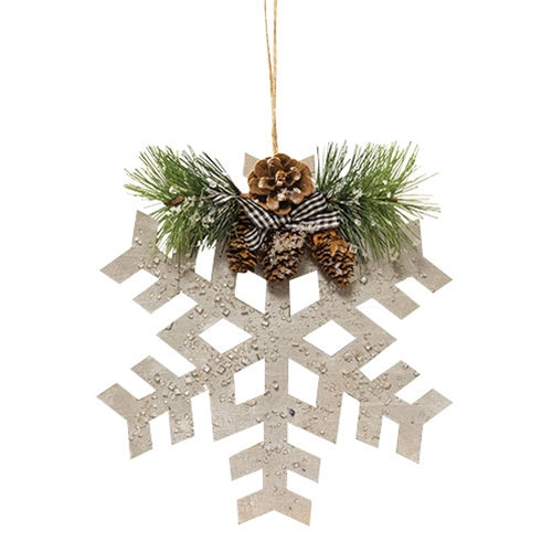 *Snowflake Ornament with Greenery