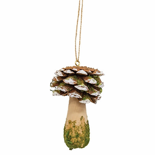 Pinecone Mushroom Wooden Ornament