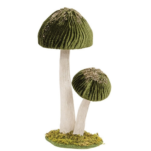 Woodland Green Mushrooms Sitter Large