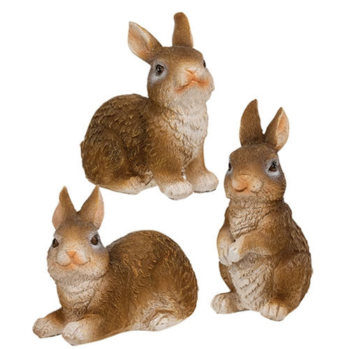 Mini Resin Brown Baby Bunny 3 Asstd.