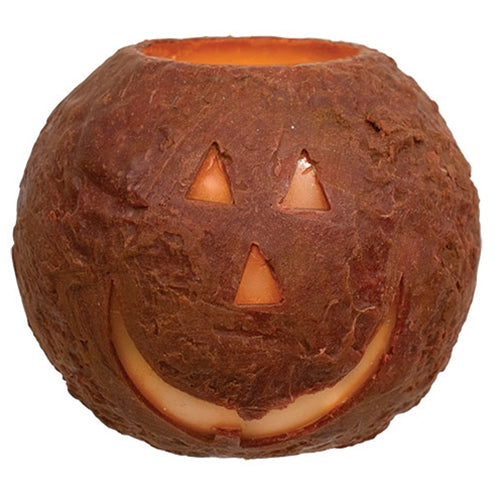 Jack O Lantern Round LED Cake Candle 5.25" x 4.5"