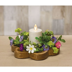 Carved Look Wooden Daisy Tray - 8"