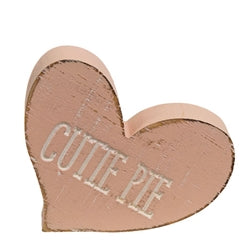 Engraved Distressed Wooden Conversation Heart - 6 Asstd.