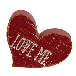 Engraved Distressed Wooden Conversation Heart - 6 Asstd.