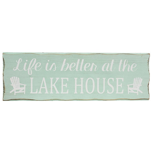 Life Is Better At the Lake House Distressed Wooden Sign