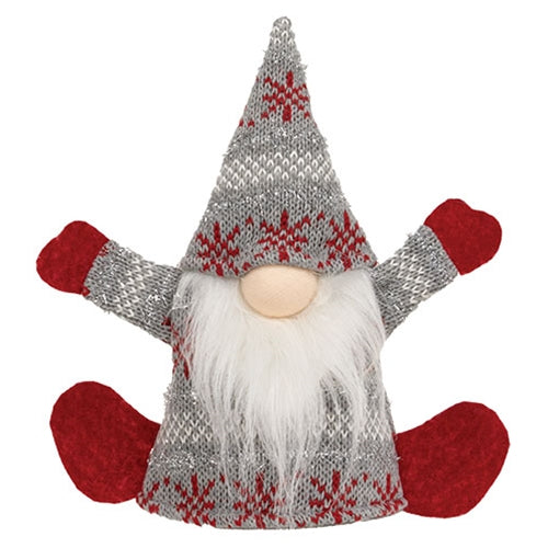 Gray Sweater Gnome Bottle Topper w/LED Light