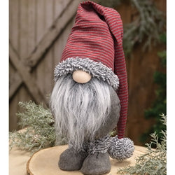 Red/Gray Striped Gnome w/Dangle Hat