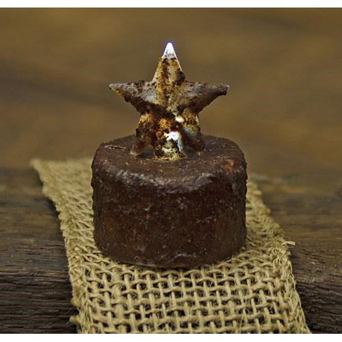 Burnt Mustard Star Timer Tealight