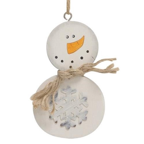 Buffalo Check Snowman Ornament 3 asstd.