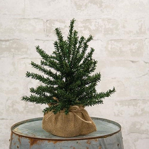 Pine Tree w/Burlap Base 12"