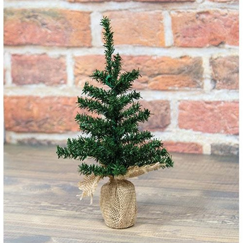 Mini Pine Tree w/Burlap Base 9"