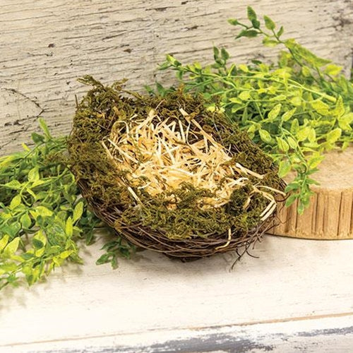 Mossy Vine Bird Nest 6"