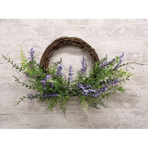 Lakeside Iris & Twig Half Wreath