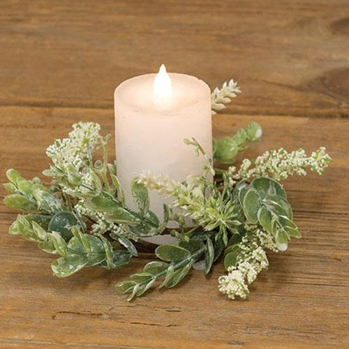 Succulent Leaf & Tiny Flower Mini Candle Ring