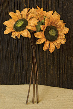 Burlap Sunflower bunch - 11"