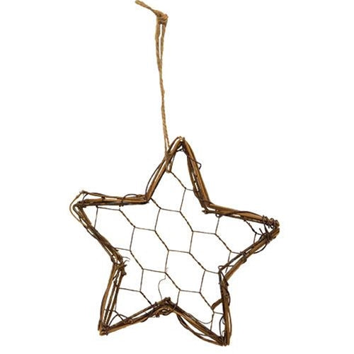 Grapevine & Chicken Wire Star 4"