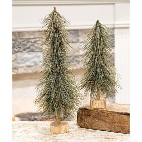 Sparkle Bottle Brush Pine Tree on Base 15"