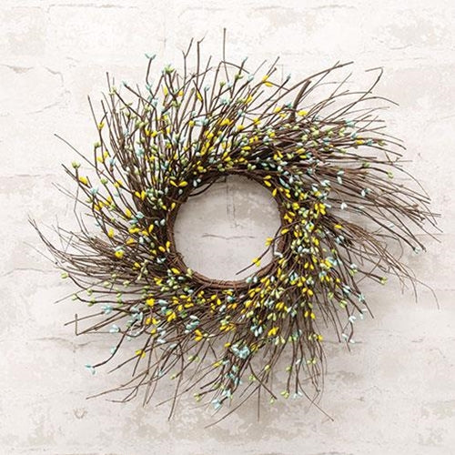 Spring Mix Pip Twig Wreath 16"