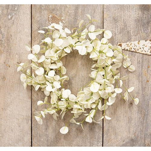 Foamy Silver Dollar Wreath Cream 20"