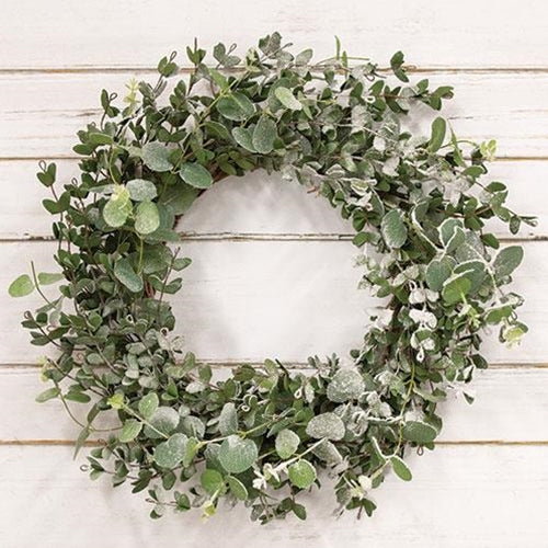 Snowy Eucalyptus Wreath 22"