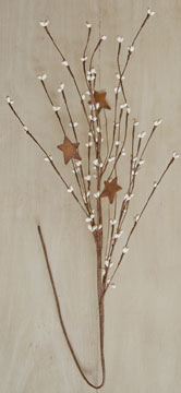 Ivory Pip & Star Spray 24"