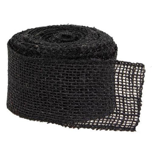 Black Burlap Ribbon 2.5"W x 10 Yards