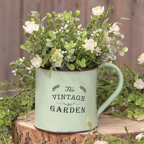 Green Metal Vintage Market Mug