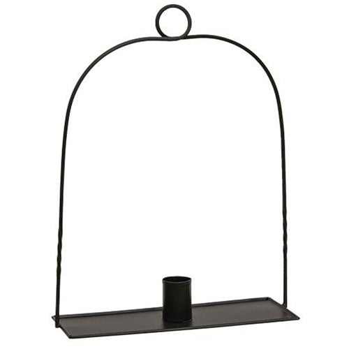 Black Wrought Iron Hanging Taper Holder