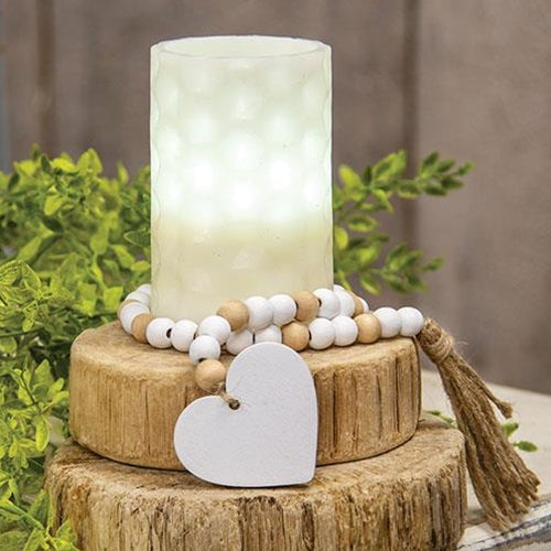 White Heart Bead Garland