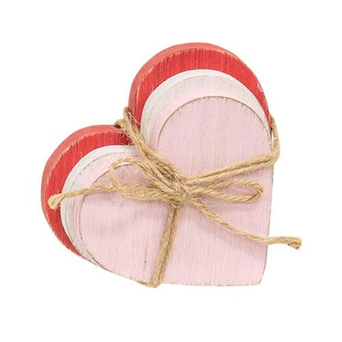 3/Set Distressed Wooden Heart Bundle
