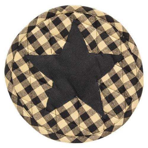 Black Check Star Applique Trivet