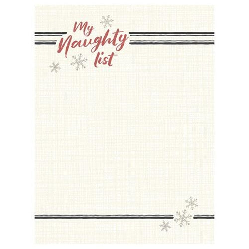 My Naughty List Snowflake Mini Notepad