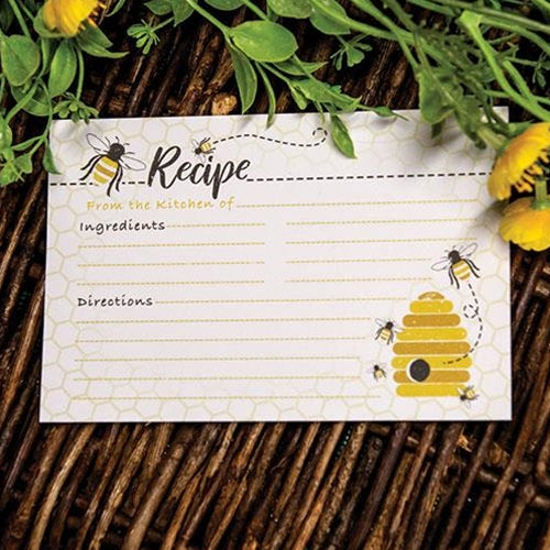 24/Pkg Bee Recipe Cards